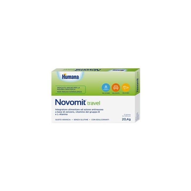 Novomit Travel 12 Gomme Da Masticare Gusto Arancia