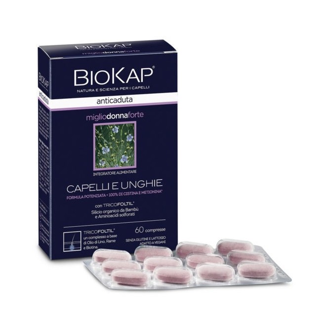 Biokap Anticaduta Miglio Donna Forte Con Tricofoltil 60 Compresse Biokap Anticaduta Miglio Donna Forte Con Tricofoltil 60 Compresse