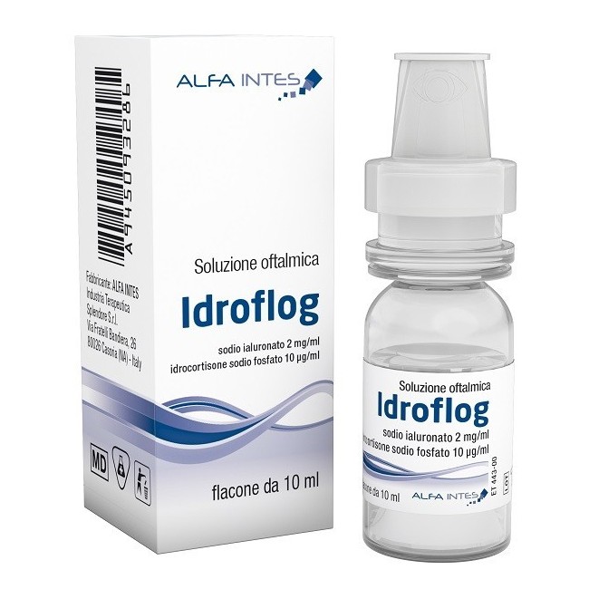 Soluzione Oftalmica Idroflog Acido Ialuronato 2 Mg/ml E Idrocortisone Sodio Fosfato 10 Mcg/ml 10 Ml
