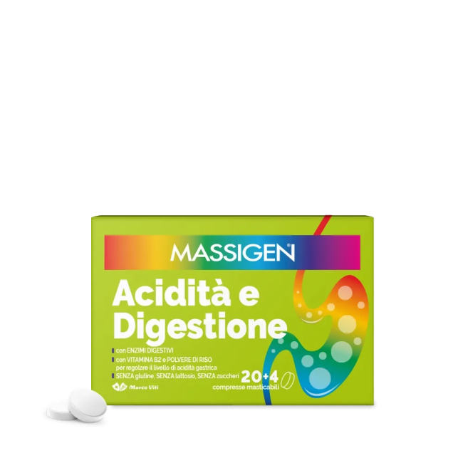 Massigen Acidita' E Digestione 24 Compresse Masticabili Massigen Acidita' E Digestione 24 Compresse Masticabili