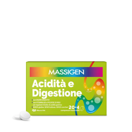 Massigen Acidita' E Digestione 24 Compresse Masticabili
