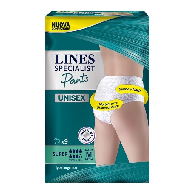 Lines Specialist Pants Super M X 9 Pannolone Mutandina Indossabile Come Normale Biancheria Tipo Pull-on Lines Specialist Pants Super M X 9 Pannolone Mutandina Indossabile Come Normale Biancheria Tipo Pull-on