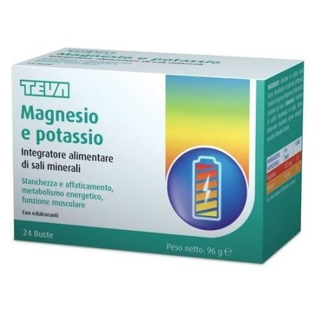 Magnesio Potassio Plus Teva 24 Bustine Senza Zuccheri Aroma Agrumi
