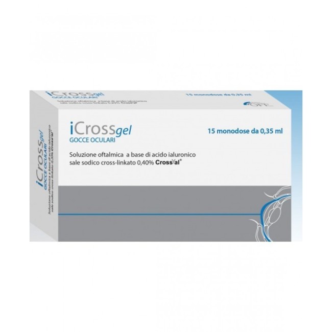 Icross Gel Gocce Oculari Acido Ialuronico Cross-linkato 0,4% 15 Monodose Da 0,35 Ml