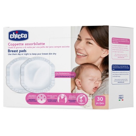 Chicco Coppetta Assorbilatte Antibatterica 30 Pezzi