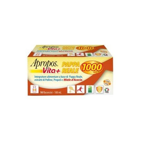 Apropos Vita+ Pappa Reale 1000mg 10 Flaconcini Da 10 Ml