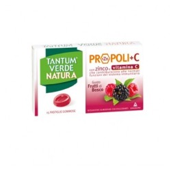 Tantum Verde Natura Propoli+c Con Zinco E Vitamina C 15 Pastiglie Gommose Gusto Frutti Di Bosco