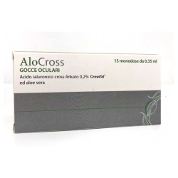 Alocross Soluzione Oftalmica Acido Ialuronico Cross-linkato 0,2% E Aloe Vera 15 Monodose Da 0,35 Ml