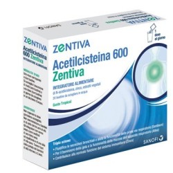 Acetilcisteina 600 Zentiva 10 Bustine Bipartite Gusto Tropical