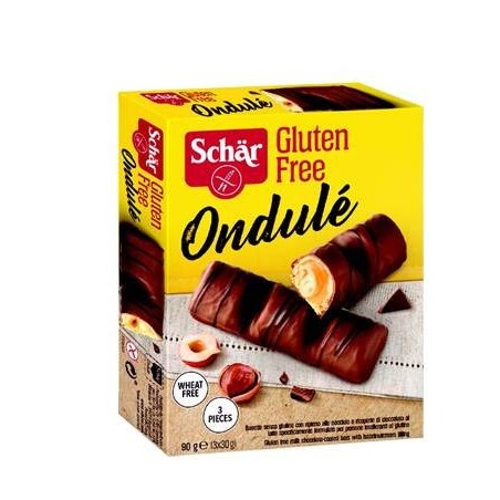 Schar Ondule' Barrette Con Ripieno Di Nocciole Ricoperte Di Cioccolato Al Latte 3 Porzioni Da 30 G