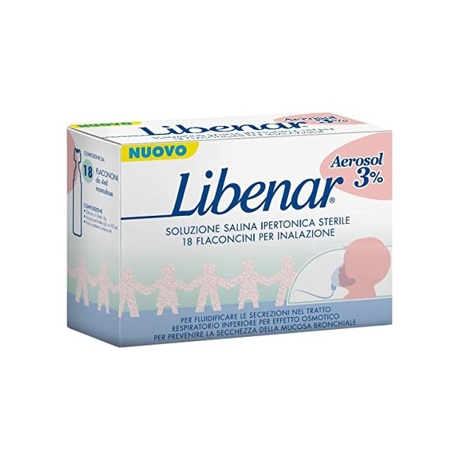Soluzione Salina Ipertonica 3% Libenar Per Inalazione Con Aerosol 18 Flaconcini Monouso X 4ml