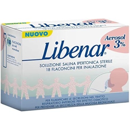Soluzione Salina Ipertonica 3% Libenar Per Inalazione Con Aerosol 18 Flaconcini Monouso X 4ml