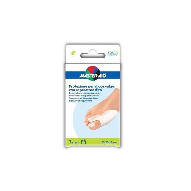 Protezione Master-aid Footcare Per Alluce Valgo Con Separatore Dita Integrato 1 Pezzo D9 Protezione Master-aid Footcare Per Alluce Valgo Con Separatore Dita Integrato 1 Pezzo D9