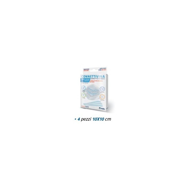 Cerotto Connettivina Hitech 10 X 10 Cm 4 Pezzi Cerotto Connettivina Hitech 10 X 10 Cm 4 Pezzi