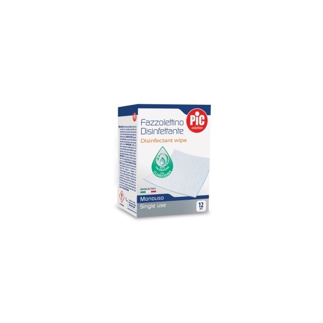 Pic Solution Fazzolettini Disinfettanti 12 Pezzi Pic Solution Fazzolettini Disinfettanti 12 Pezzi