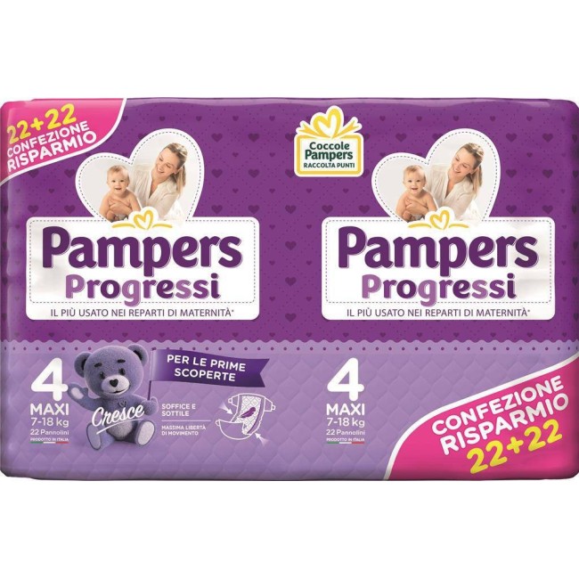 Pampers Progressi Maxi Pannolino 4 7-18kg 44 Pezzi Pampers Progressi Maxi Pannolino 4 7-18kg 44 Pezzi
