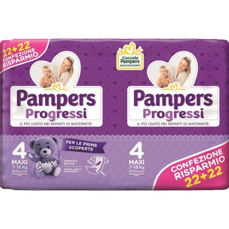 Pampers Progressi Maxi Pannolino 4 7-18kg 44 Pezzi