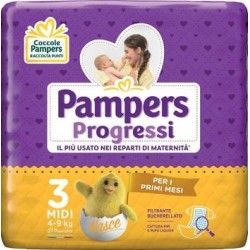 Pampers Progressi Midi Pannolino 3 4-9kg 27 Pezzi