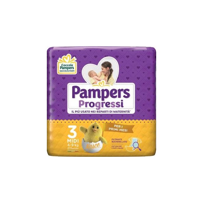 Pampers Progressi Midi Pannolino 3 4-9kg 27 Pezzi Pampers Progressi Midi Pannolino 3 4-9kg 27 Pezzi