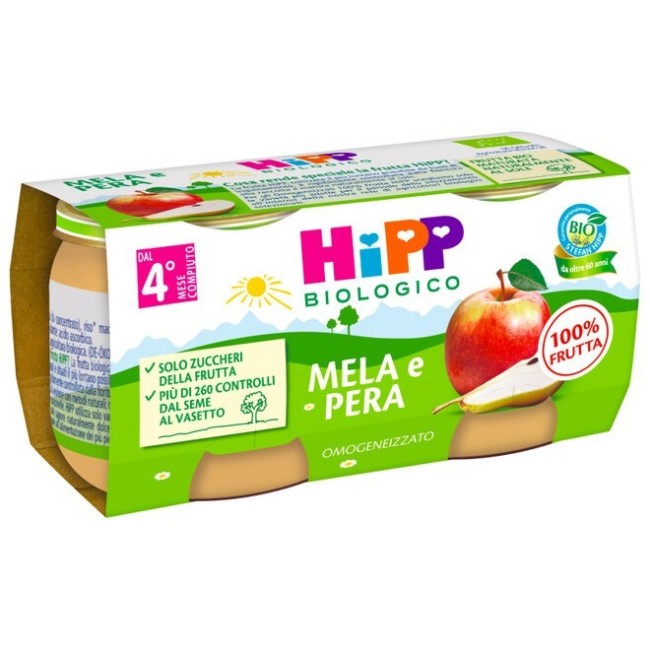 Hipp Omogeneizzato Mela/pera 2 X 80 G