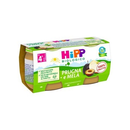 Hipp Bio Omogeneizzato Prugna E Mela 2 X 80 G