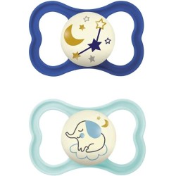 Mam Air Night Succhietto 16+ Mesi Silicone Maschio 2 Pezzi
