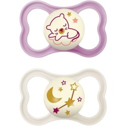 Mam Air Night Succhietto 6+ Mesi Silicone Femmina 2 Pezzi