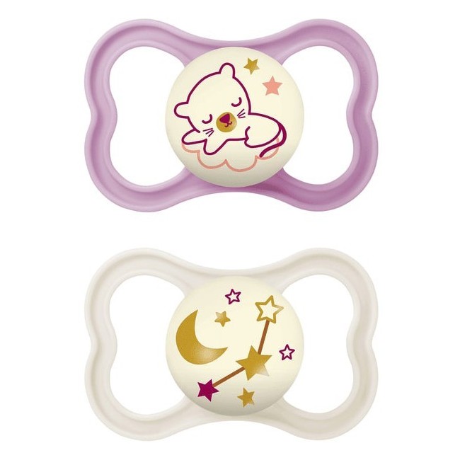 Mam Air Night Succhietto 6+ Mesi Silicone Femmina 2 Pezzi
