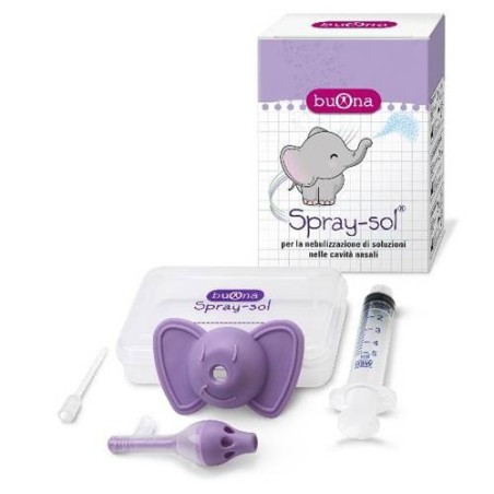 Buona Spray-sol Nebulizzatore Spray Sol + Ago Cannula + Siringa Luer Lock Da 5 Ml + Elefantino Copri-siringa + Contenitore Buona Spray-sol Nebulizzatore Spray Sol + Ago Cannula + Siringa Luer Lock Da 5 Ml + Elefantino Copri-siringa + Contenitore
