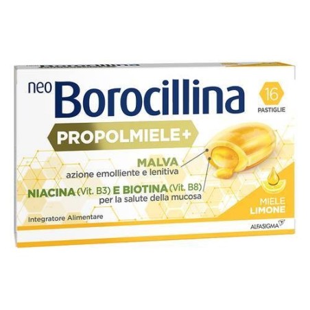 Neoborocillina Propolmiele+ Miele/limone 16 Pastiglie