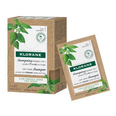 Klorane Shampoo Maschera Lavante Polvere Ortica 8 Bustine 3 G