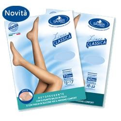 Sauber Calza Autoreggente 70 Denari Maglia Microrete Nero 3 Linea Classica