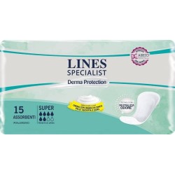 Pannolone Per Incontinenza Lines Specialist Derma Sagomato Anatomico Super Plus 15 Pezzi