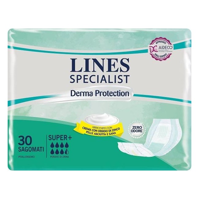 Pannolone Per Incontinenza Lines Specialist Derma Sagomato Super+ 30 Pezzi Pannolone Per Incontinenza Lines Specialist Derma Sagomato Super+ 30 Pezzi