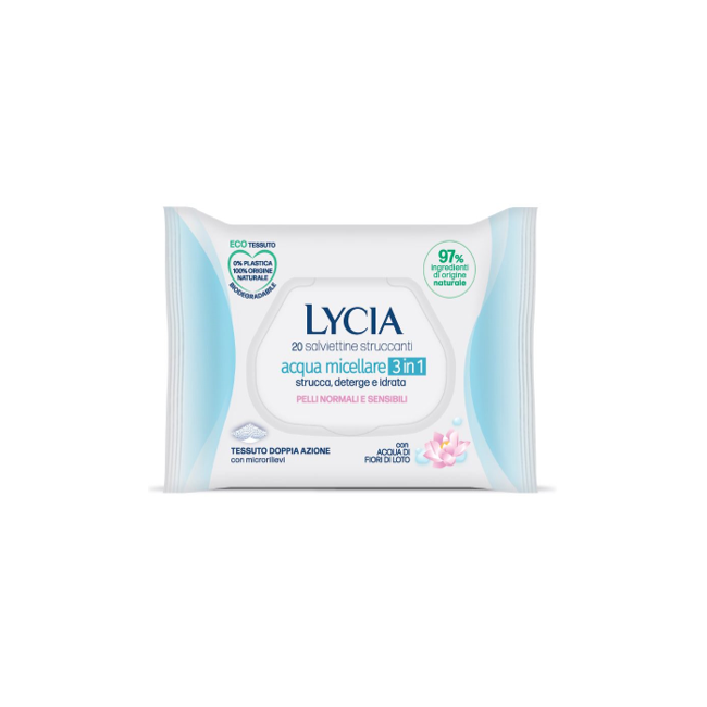 Lycia Salviettine Struccanti Acqua Micellare 3 In 1 20 Pezzi