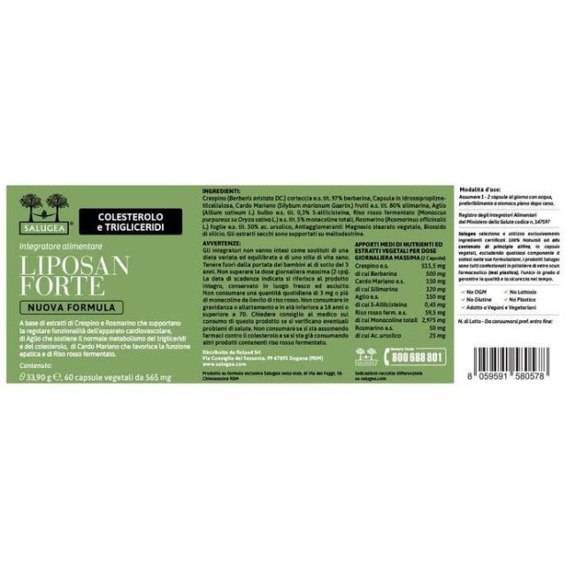 Salugea Liposan Forte Nuova Formula 60 Capsule Salugea Liposan Forte Nuova Formula 60 Capsule