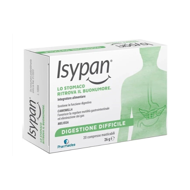 Isypan Pesantezza Gonfiore 20 Compresse Masticabili Isypan Pesantezza Gonfiore 20 Compresse Masticabili