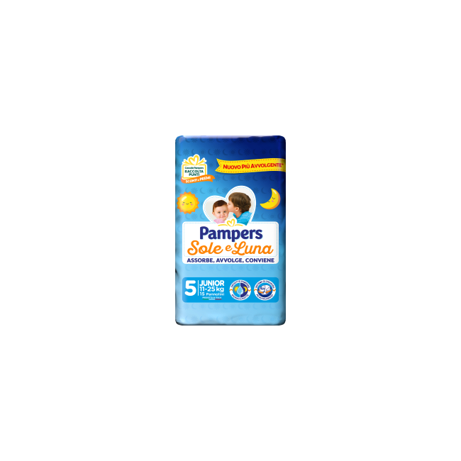 Pampers Sole&luna Junior 15 Pezzi Pampers Sole&luna Junior 15 Pezzi