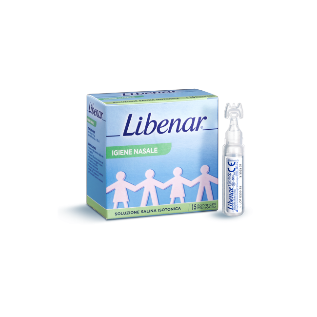 Soluzione Salina Isotonica 0,9% Libenar Per Igiene Nasale 15 Flaconcini Monouso X 5 Ml