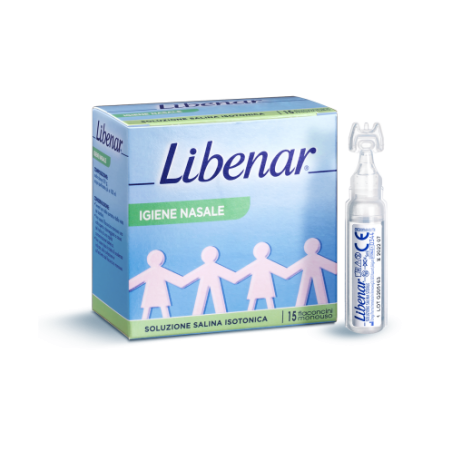 Soluzione Salina Isotonica 0,9% Libenar Per Igiene Nasale 15 Flaconcini Monouso X 5 Ml