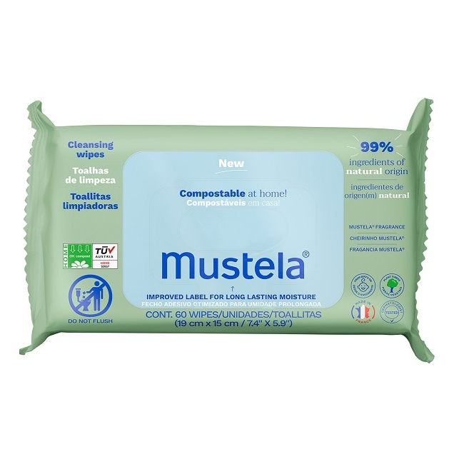 Mustela Salviette Compostabili Profumate 60 Pezzi