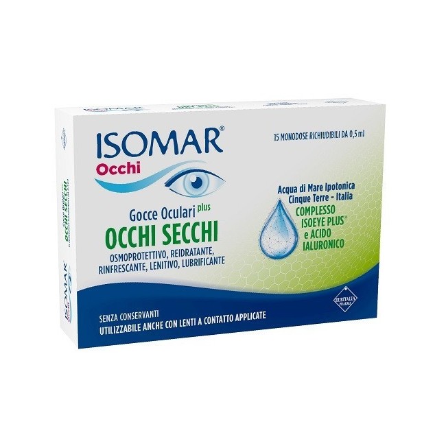 Isomar Occhi Secchi Plus Gocce Oculari Acido Ialuronico 0,20% 15 Flaconcini