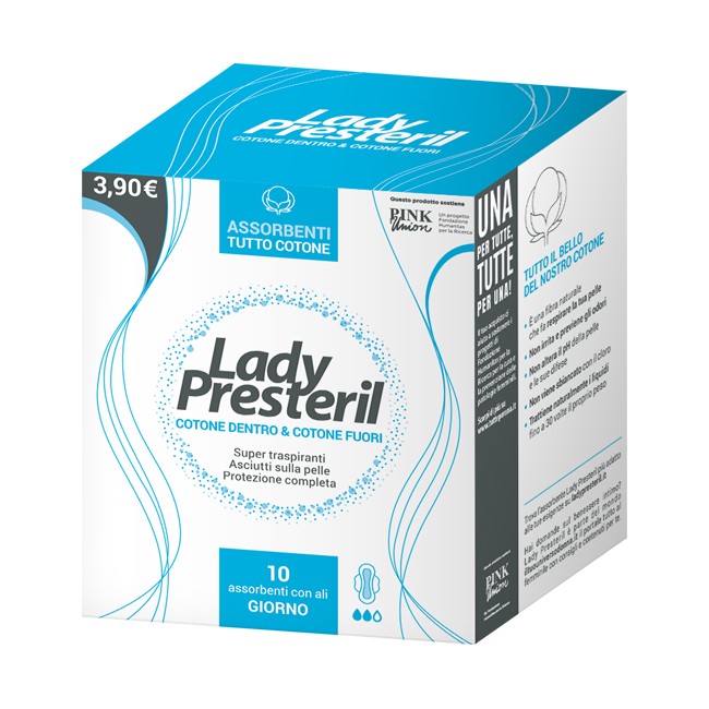 Lady Presteril Cotone Dentro & Cotone Fuori 10 Assorbenti Con Ali Giorno Promo Lady Presteril Cotone Dentro & Cotone Fuori 10 Assorbenti Con Ali Giorno Promo