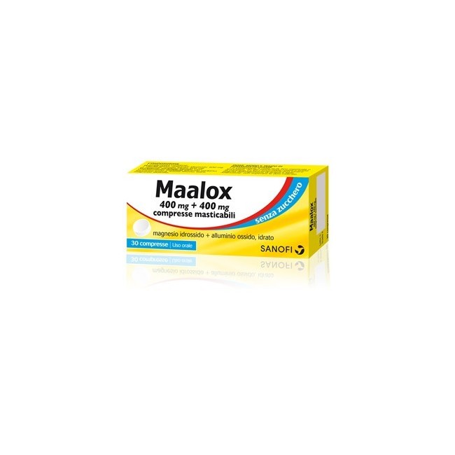 Maalox 30 Compresse Masticabili 400 Mg + 400 Mg S/zucchero