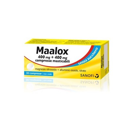 Maalox 30 Compresse Masticabili 400 Mg + 400 Mg S/zucchero
