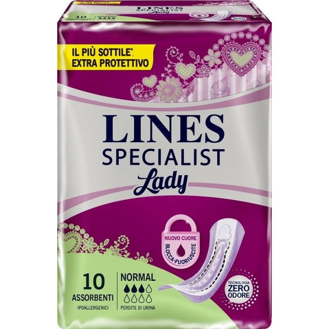 Assorbenti Per Incontinenza Lines Specialist Lady Normal 10 Pezzi