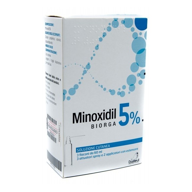 Minoxidil Biorga Soluzione Cutanea 3 Flaconi 60 Ml 5%