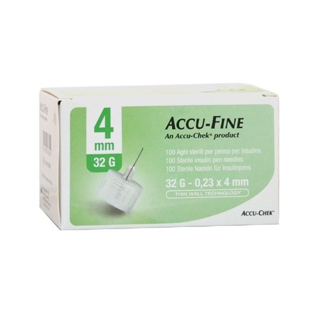 Ago Per Penna Da Insulina Accu-fine Pen Needle Gauge 32 4 Mm 100 Pezzi Ago Per Penna Da Insulina Accu-fine Pen Needle Gauge 32 4 Mm 100 Pezzi