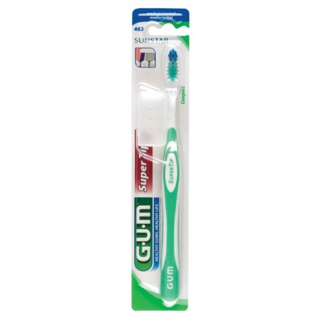 Gum Super Tip 463 Compact Spazzolino Medio Bonus Pack 2 Pezzi Gum Super Tip 463 Compact Spazzolino Medio Bonus Pack 2 Pezzi