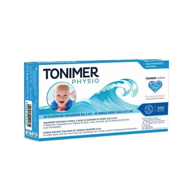 Tonimer Physio Monodose Soluzione Isotonica Multifunzione A Base Di Cloruro Di Sodio 0,9% 20 Flaconcini 5 Ml